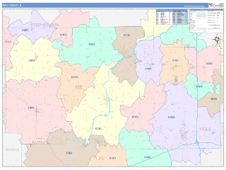 Ogle County, IL ColorCast style ZIP Code wall map