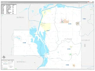 Putnam County, IL Classic style ZIP Code wall map
