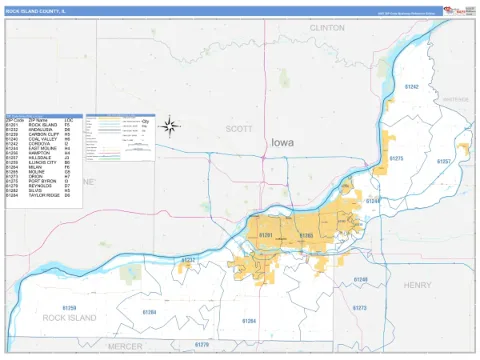 Rock Island County, IL map