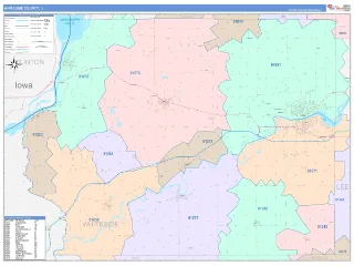 Whiteside County, IL ColorCast style ZIP Code wall map