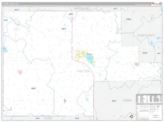 Fulton County, IN Classic style ZIP Code wall map