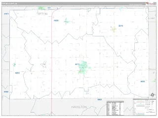 Tipton County, IN Classic style ZIP Code wall map