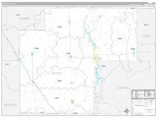 White County, IN Classic style ZIP Code wall map