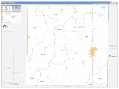 Bourbon County, KS map