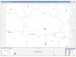 Chautauqua County, KS Business Reference style ZIP Code wall map