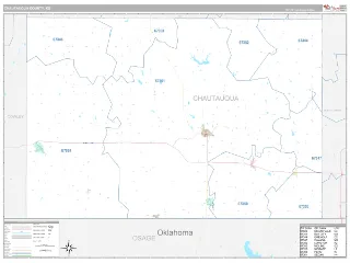 Chautauqua County, KS Classic style ZIP Code wall map
