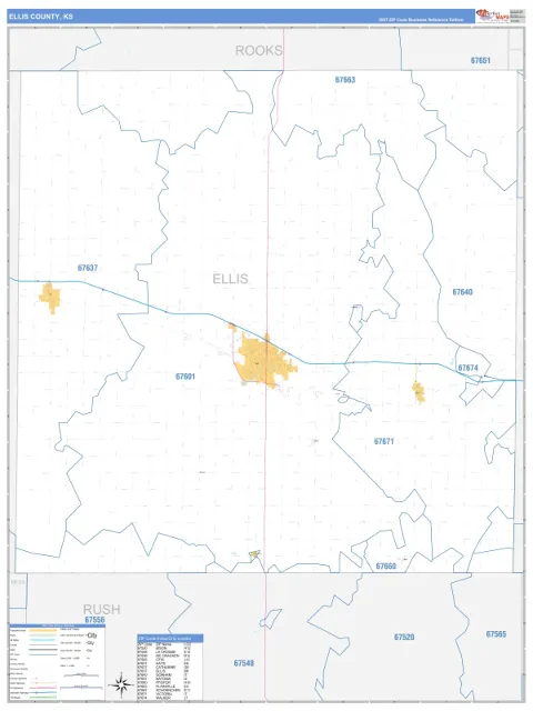 Ellis County, KS map