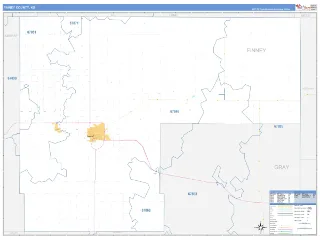 Finney County, KS Business Reference style ZIP Code wall map