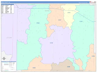 Gove County, KS ColorCast style ZIP Code wall map