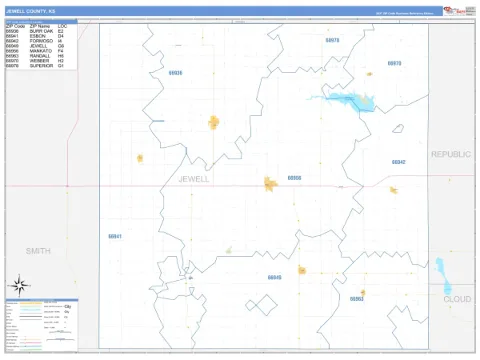 Jewell County, KS map