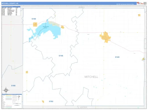 Mitchell County, KS map