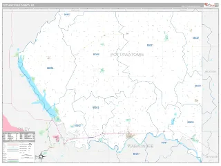 Pottawatomie County, KS Classic style ZIP Code wall map