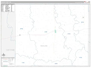 Rawlins County, KS Classic style ZIP Code wall map