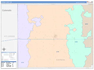 Sherman County, KS ColorCast style ZIP Code wall map