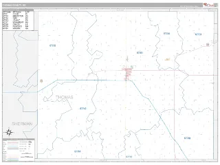 Thomas County, KS Classic style ZIP Code wall map