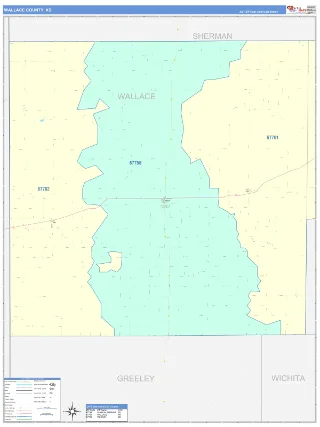 Wallace County, KS ColorCast style ZIP Code wall map