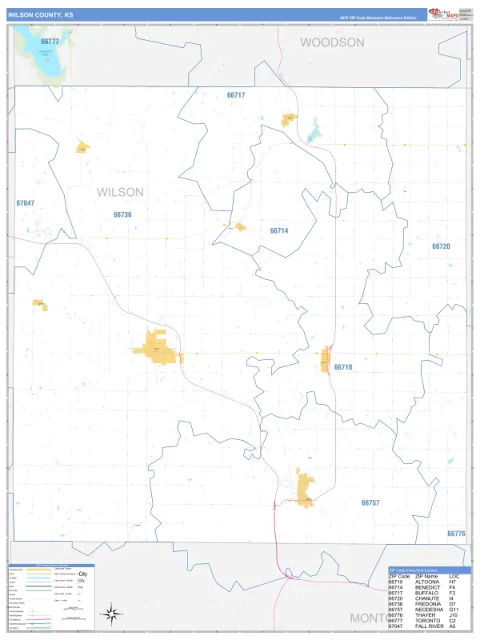 Wilson County, KS map