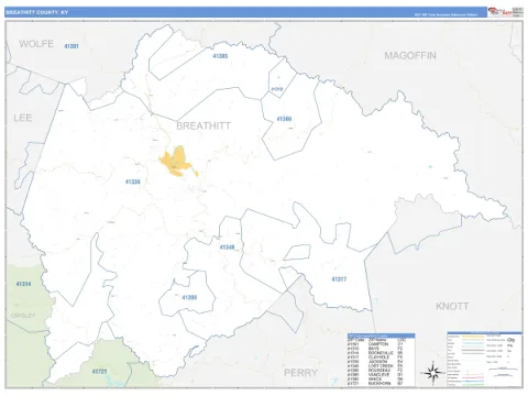 Breathitt County, KY map