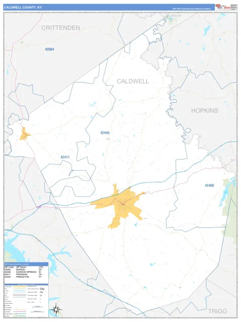Caldwell County, KY map