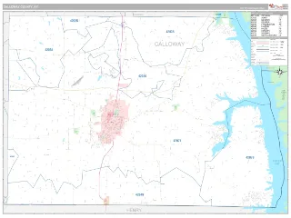 Calloway County, KY Classic style ZIP Code wall map