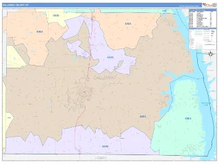 Calloway County, KY ColorCast style ZIP Code wall map