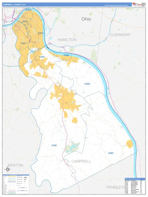Campbell County, KY map