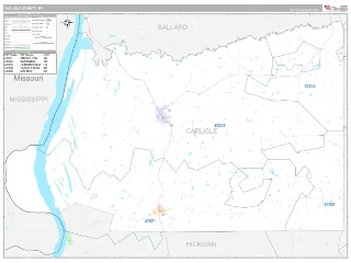 Carlisle County, KY Classic style ZIP Code wall map