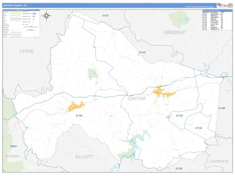 Carter County, KY map