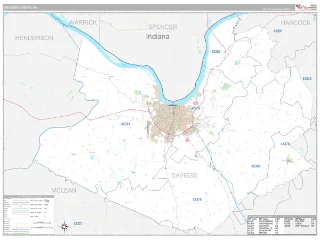 Daviess County, KY Classic style ZIP Code wall map