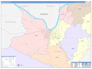 Daviess County, KY ColorCast style ZIP Code wall map