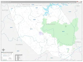 Edmonson County, KY Classic style ZIP Code wall map