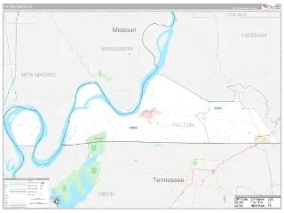 Fulton County, KY Classic style ZIP Code wall map