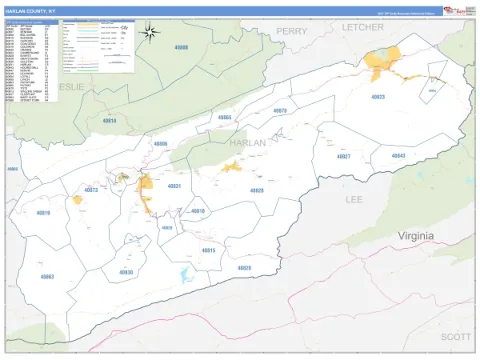 Harlan County, KY map