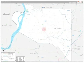 Hickman County, KY Classic style ZIP Code wall map
