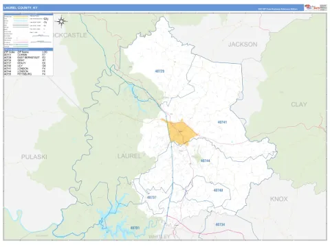 Laurel County, KY map