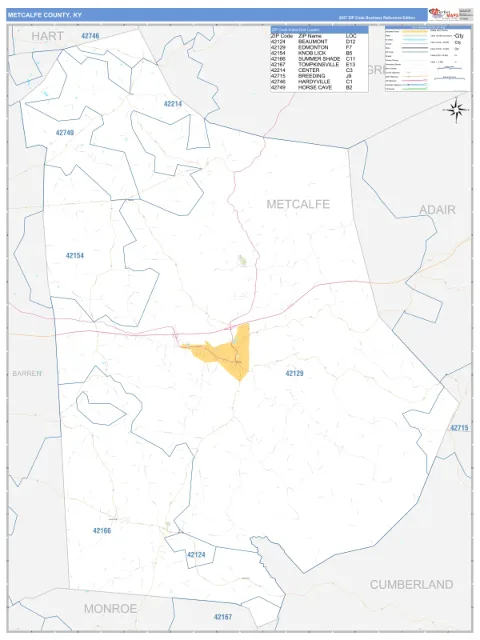 Metcalfe County, KY map