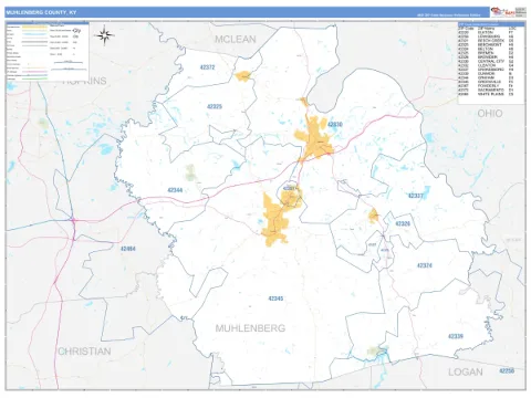 Muhlenberg County, KY map
