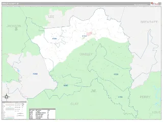 Owsley County, KY Classic style ZIP Code wall map