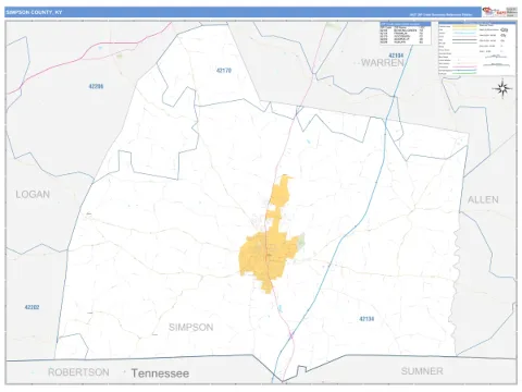 Simpson County, KY map