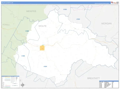 Wolfe County, KY map