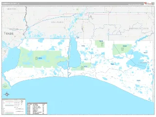 Cameron County, LA Classic style ZIP Code wall map