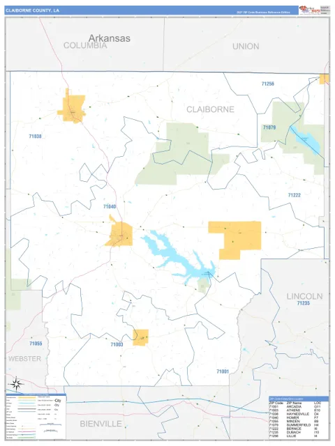 Claiborne County, LA map