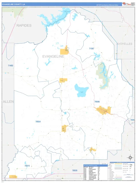 Evangeline County, LA map