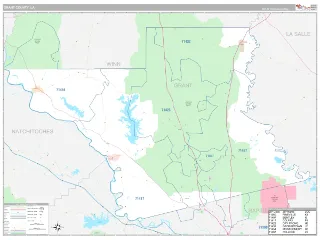 Grant County, LA Classic style ZIP Code wall map