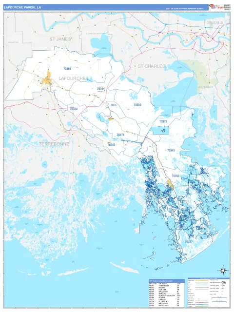 Lafourche County, LA map