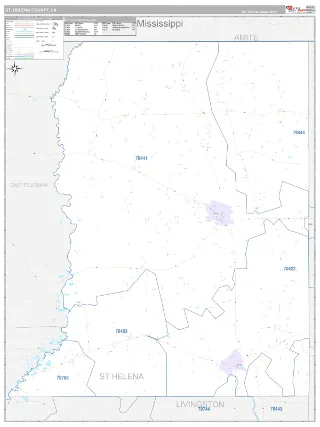 St. Helena County, LA Classic style ZIP Code wall map