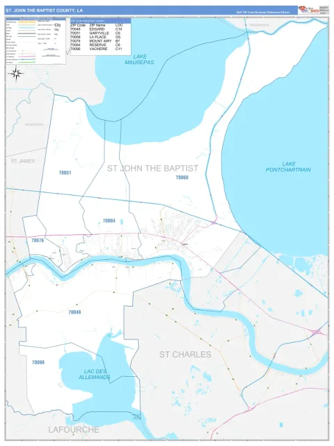 St. John the Baptist County, LA map