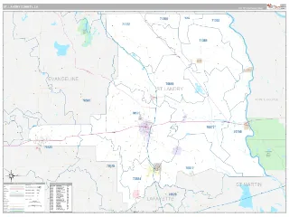 St. Landry County, LA Classic style ZIP Code wall map