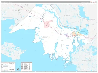 St. Mary County, LA Classic style ZIP Code wall map