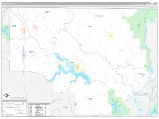 Union County, LA Classic style ZIP Code wall map